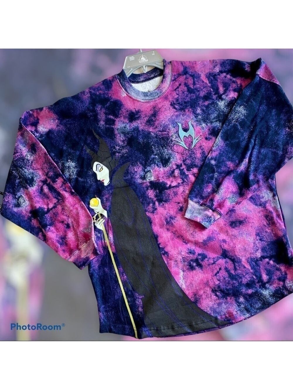 Disney Maleficent Spirit Jersey Top Adult Large Tie Dye Halloween